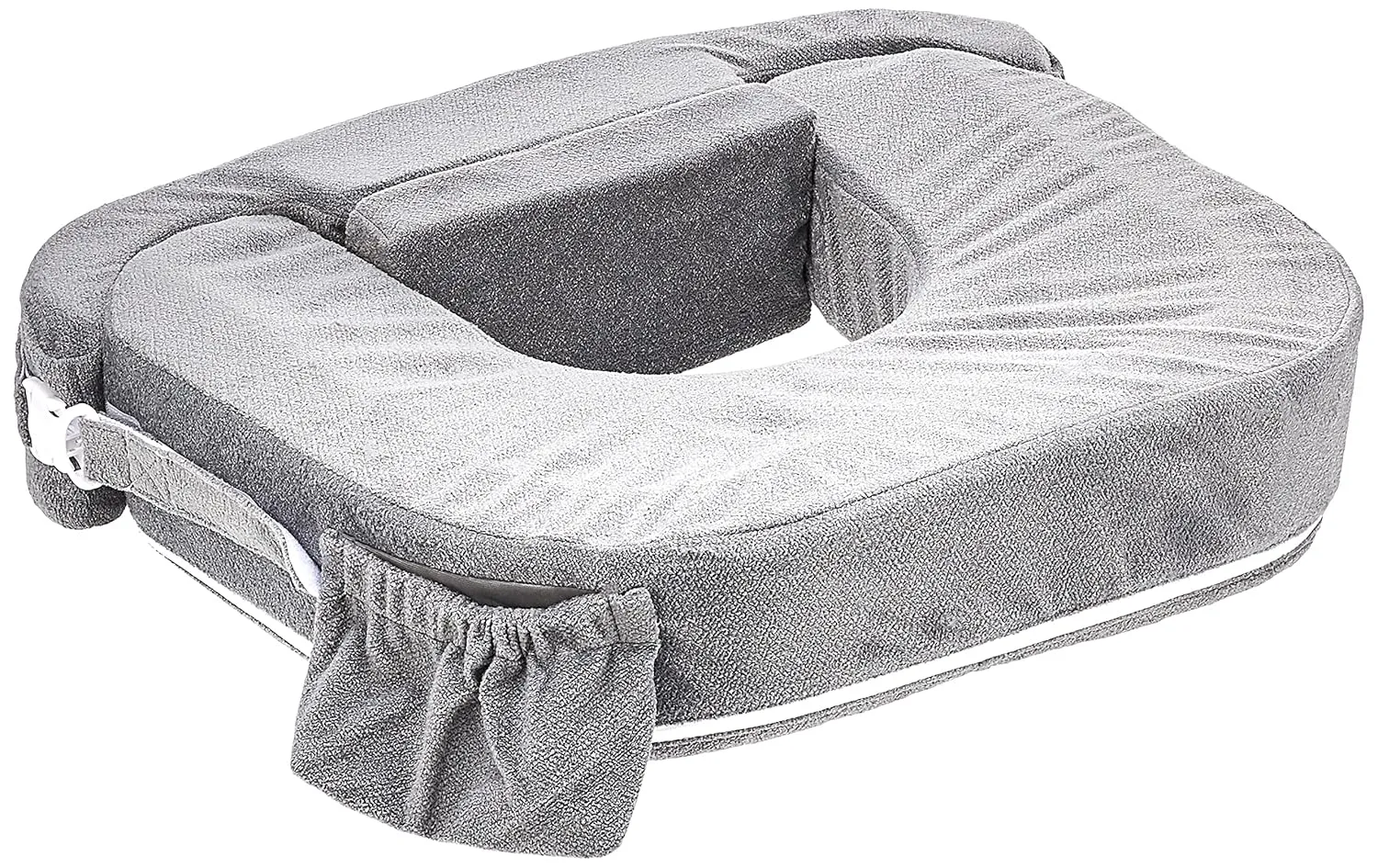 My Brest Friend Twin Nursing Pillow - Enhanced Comfort with Slipcover - Ergonomic Breastfeeding Pillow for Ultimate Support - Adjustable Nursing Pillow with Handy Side Pocket, Dark Grey