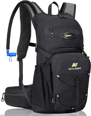 N NEVO RHINO Hydration Backpack, 18L Multipurpose Hiking Backpack with 3L Water Bladder, Water Backpack Insulated Hydration Pack Ideal for Hiking and Cycling