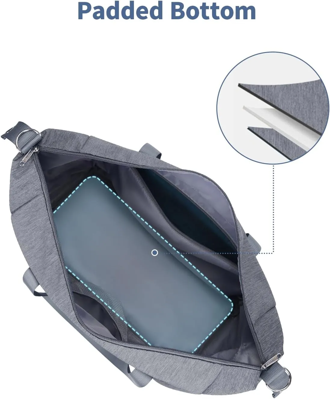 Narwey Carry on luaggage 22x14x9 Airlines Approved Foldable Carry on Bag Travel Duffel Packable Duffle with Wet Pocket Overnight for Women and Men 40L (Grey)