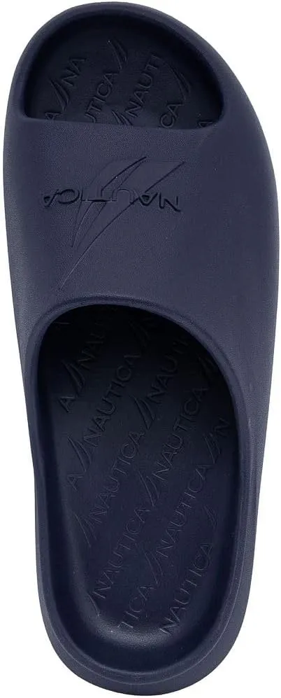 Nautica Men's Cushioned Slip-On Shower Slides – Lightweight EVA Foam Athletic Sandals for Pool, Beach, Gym, and Casual Wear
