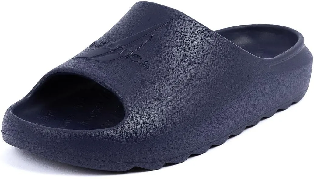 Nautica Men's Cushioned Slip-On Shower Slides – Lightweight EVA Foam Athletic Sandals for Pool, Beach, Gym, and Casual Wear
