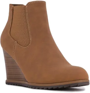 Nautica Womens Wedge Boot Casual Fashion High Heel Ankle Booties (Lace-Up/Slip-On)