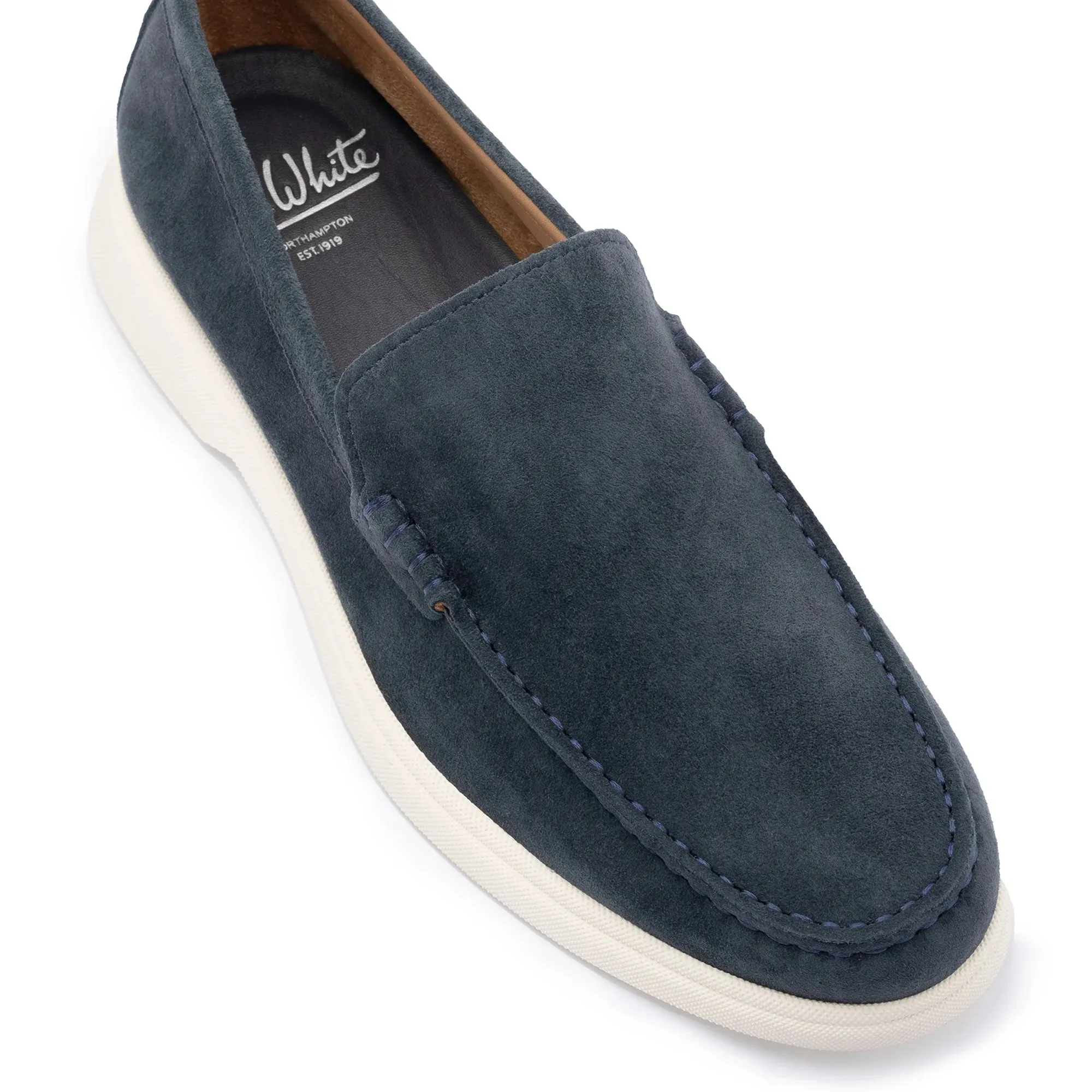 Navy Suede Loafers