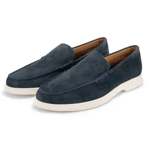 Navy Suede Loafers