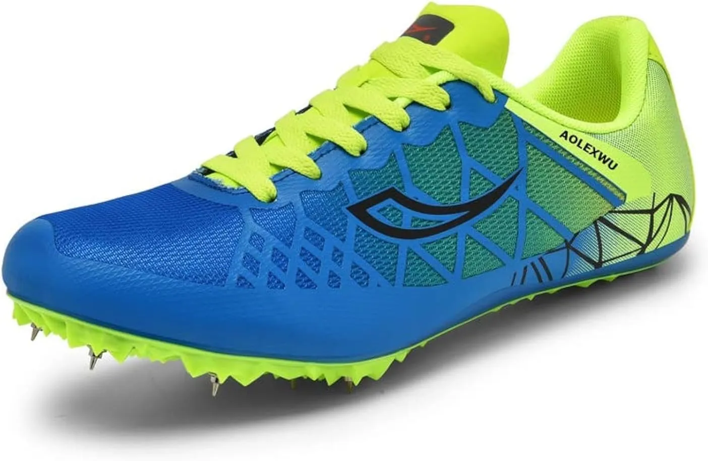 New Track and Field Shoes - Unisex, All Ages - Black - Mesh - Athletic - Minimal Cushioning - Lace-Up - Round Toe - Flat Heel - Sprint Running - Nail Spikes - US Size 12