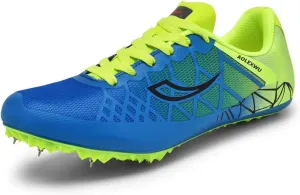 New Track and Field Shoes - Unisex, All Ages - Black - Mesh - Athletic - Minimal Cushioning - Lace-Up - Round Toe - Flat Heel - Sprint Running - Nail Spikes - US Size 12