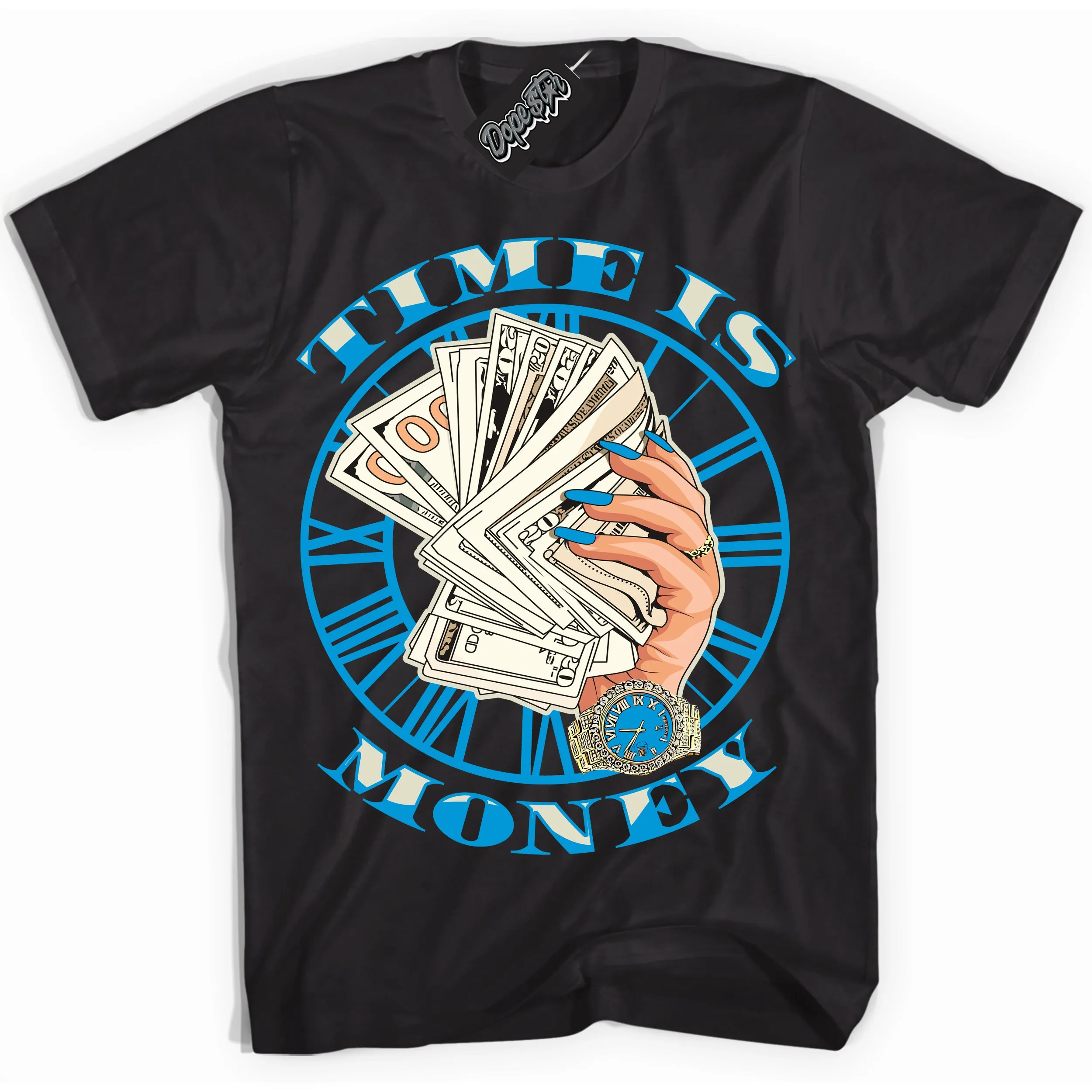 Next Nature Light Khaki Star Blue Dunk Sneaker Shirt Time Is Money Graphic