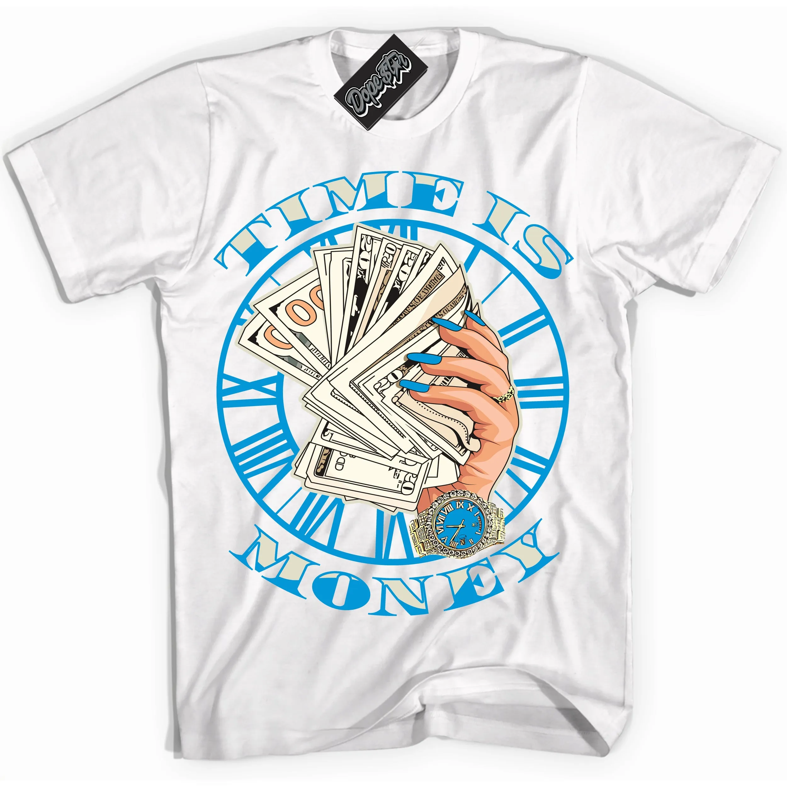 Next Nature Light Khaki Star Blue Dunk Sneaker Shirt Time Is Money Graphic