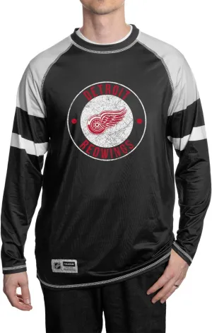 NHL Mens Thermal Long Sleeve Rash Guard Shirt, Fleece Lining, UPF50