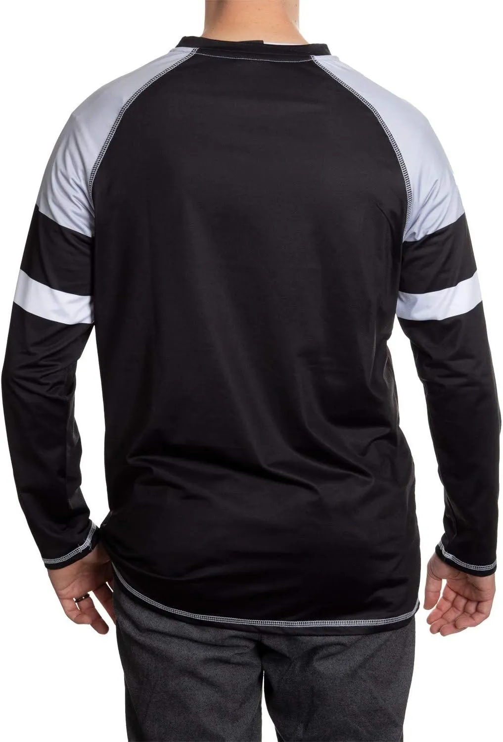 NHL Mens Thermal Long Sleeve Rash Guard Shirt, Fleece Lining, UPF50