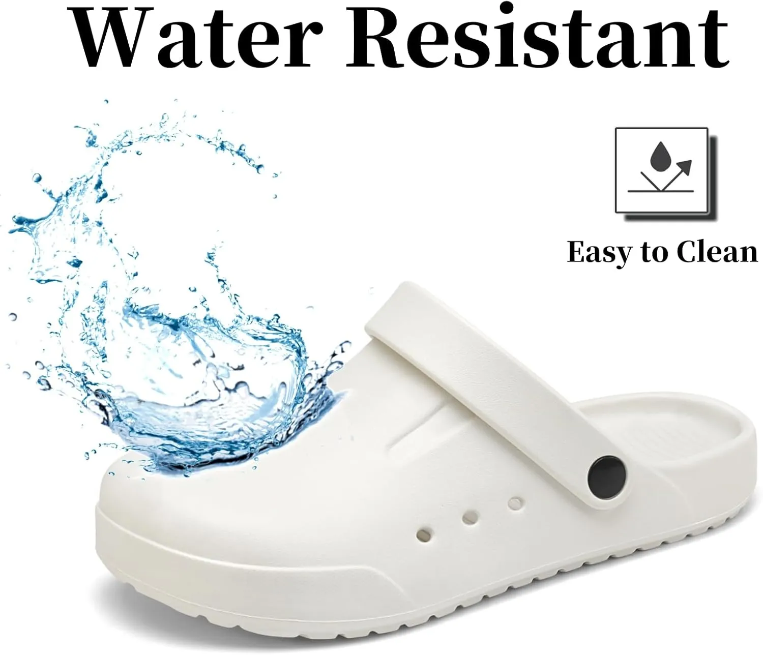 Nihaoya Clogs for Men and Womens Garden Shoes Slip-on Outdoor Beach Slippers Comfort Slip Resistant Sandals Lightweight Breathable