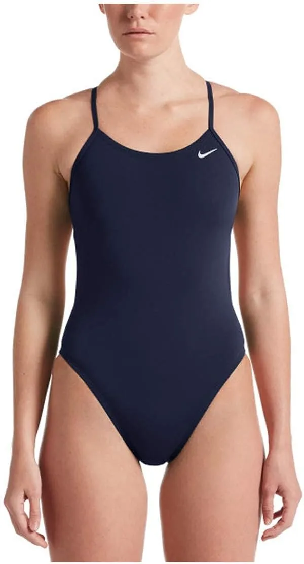 Nike Women's Hydrastrong Solid Cutout One Piece Swim, Midnight Navy, 28