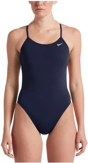 Nike Women's Hydrastrong Solid Cutout One Piece Swim, Midnight Navy, 28