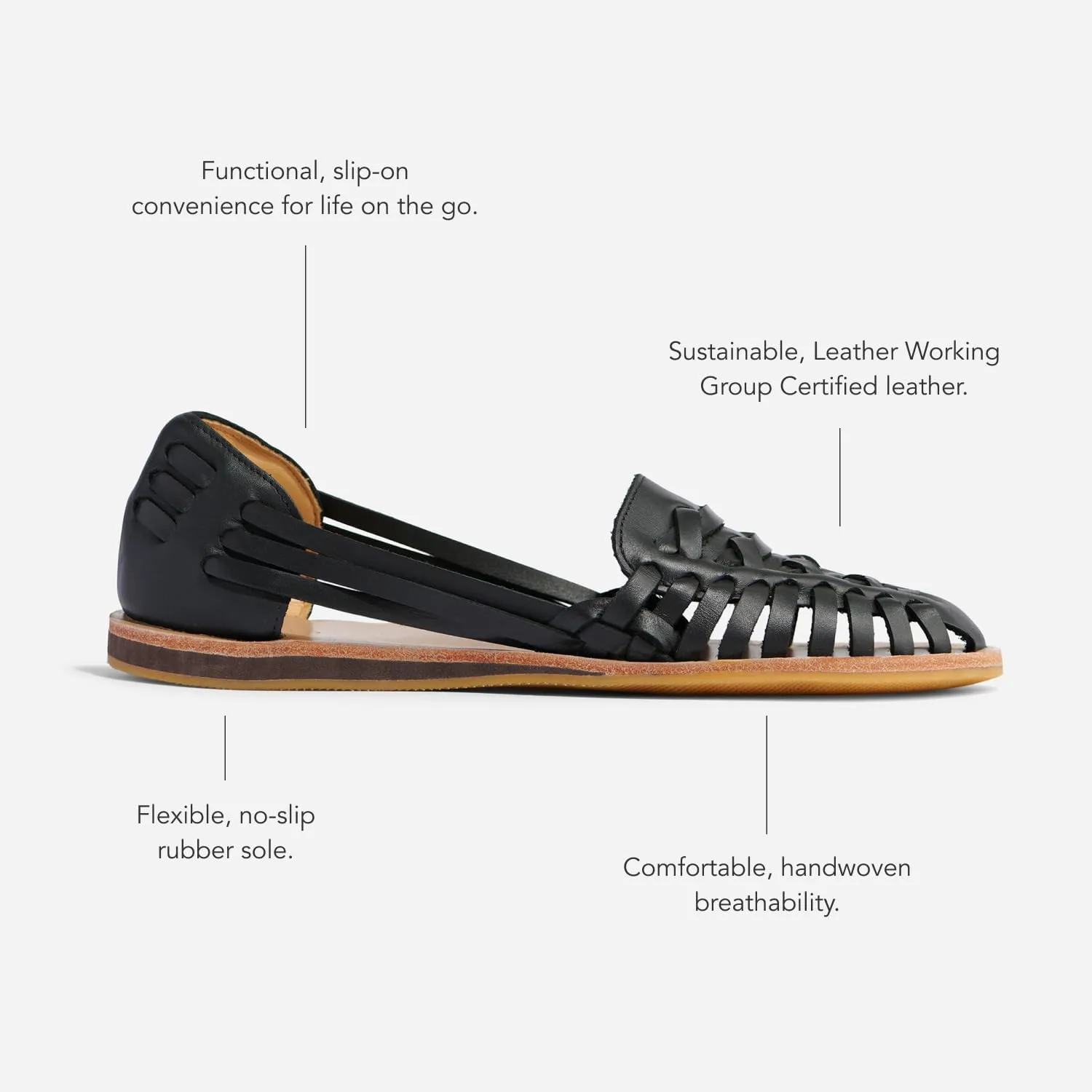 Nisolo Women's Huarache Sandals, Slip-On Comfort, Designed for Casual Everyday Wear, Handwoven & Waterproof Leather, No-Slip Sole