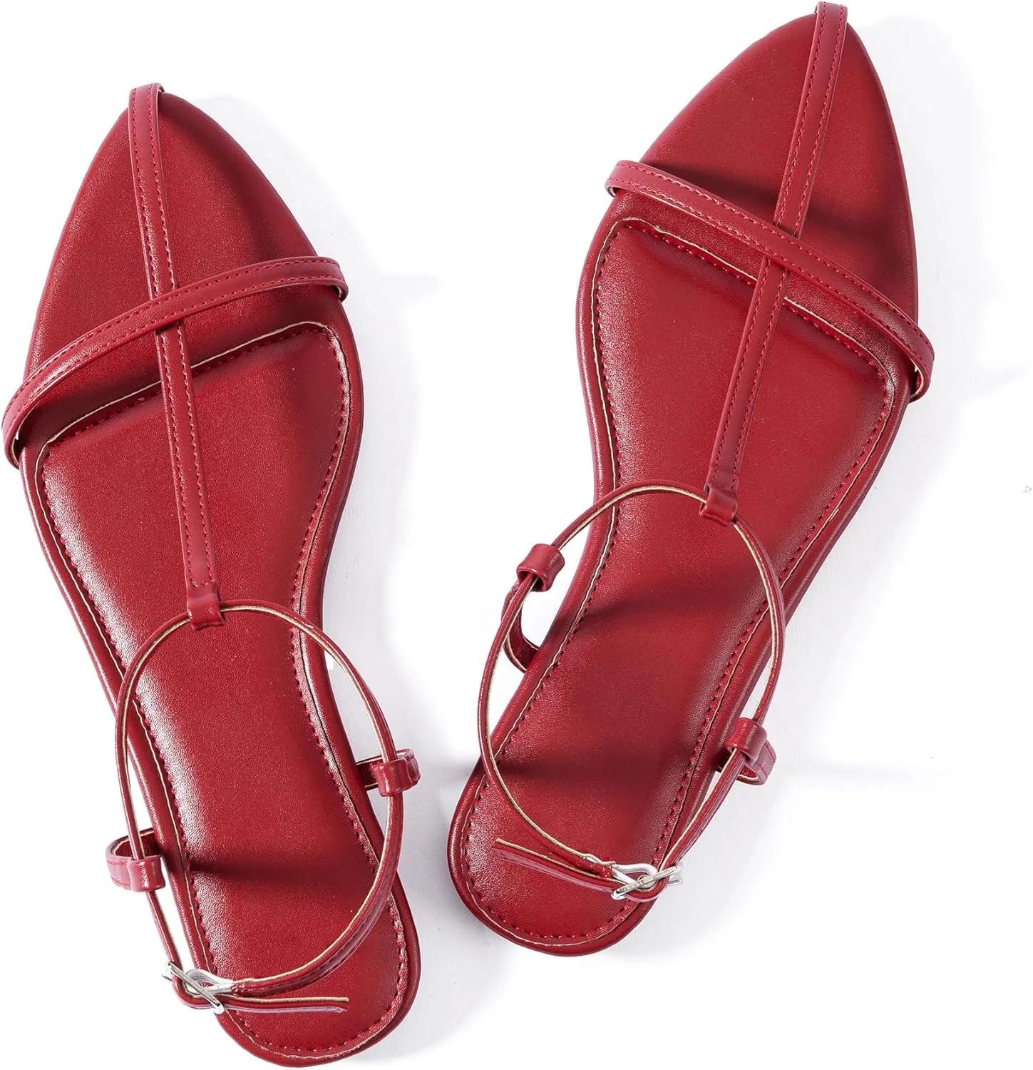 N.N.G Women Flat Sandals Dressy Srtappy Slingback Mules Cute Evening Vegan Leather Gladiator Designer Pretty Casual Pointed Open Toe