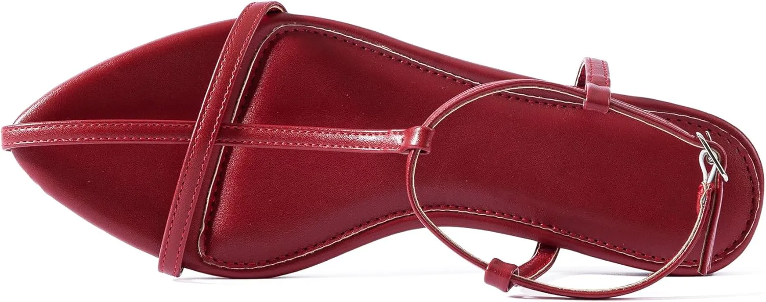 N.N.G Women Flat Sandals Dressy Srtappy Slingback Mules Cute Evening Vegan Leather Gladiator Designer Pretty Casual Pointed Open Toe