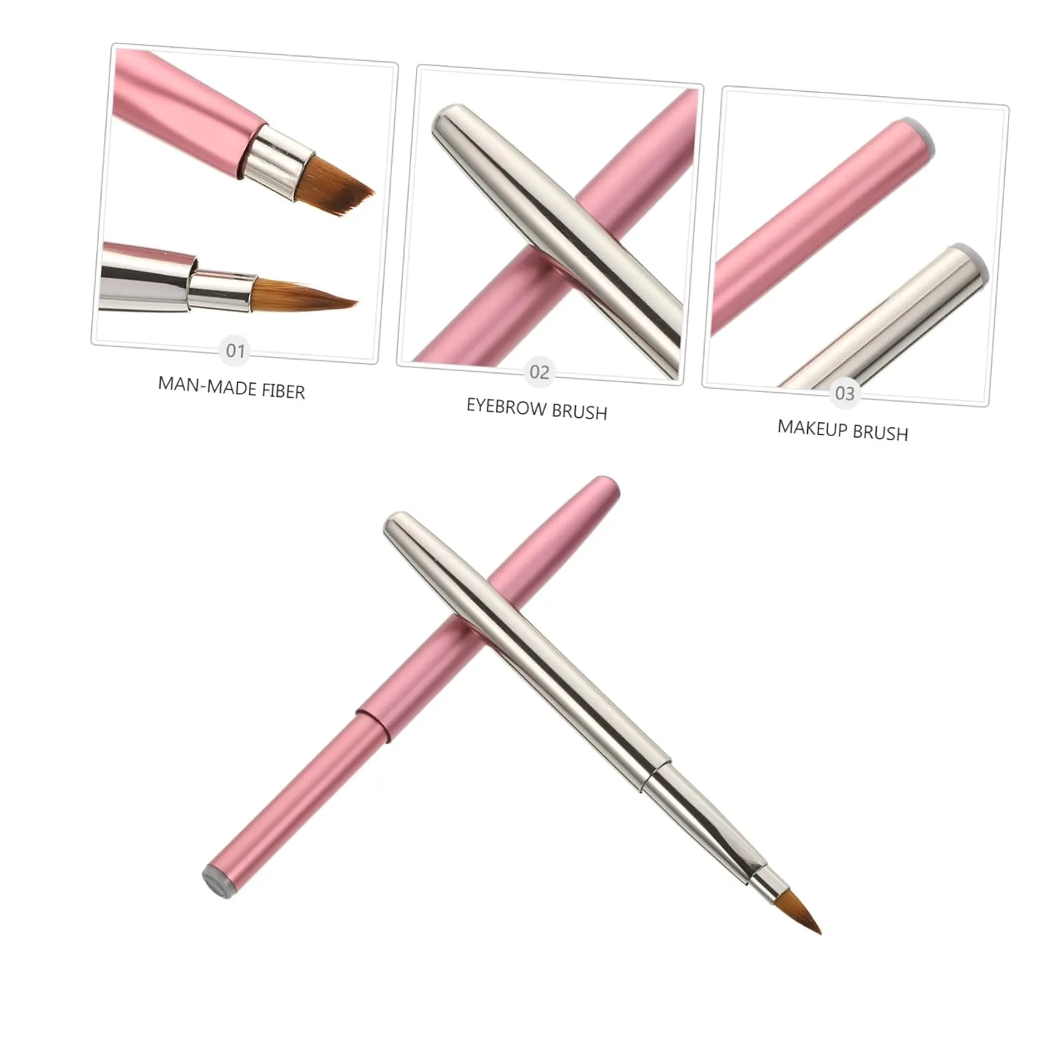 NOLITOY 3sets Acrylic Makeup Brush Set for Beginners 5-piece Girls Makeup Brushes Eye Cosmetic Accessory for Girls 2pcs*3