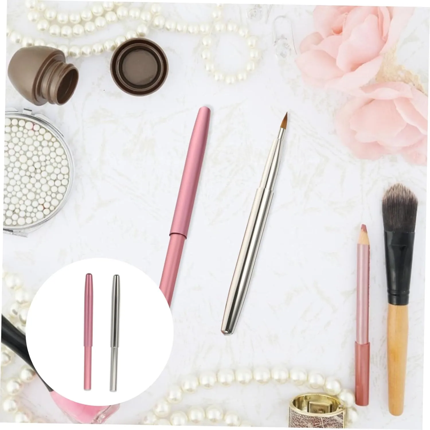 NOLITOY 3sets Acrylic Makeup Brush Set for Beginners 5-piece Girls Makeup Brushes Eye Cosmetic Accessory for Girls 2pcs*3