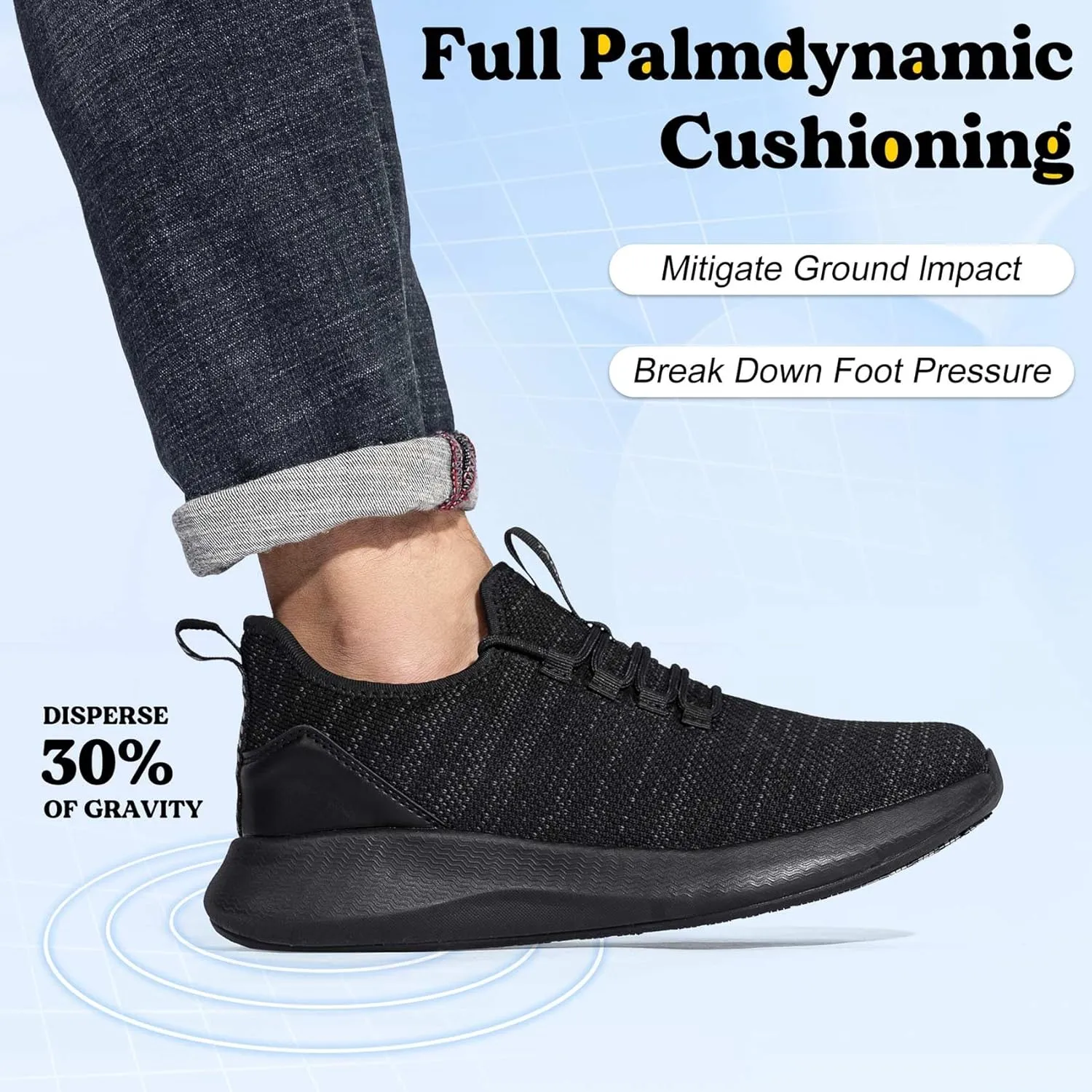 Non Slip Work Shoes for Men Slip On Sneakers Black Lightweight Slip Resistant Shoe Food Service Chef Kitchen Zapatos para Hombre de Trabajo, Charcoal Grey US 6.5-13