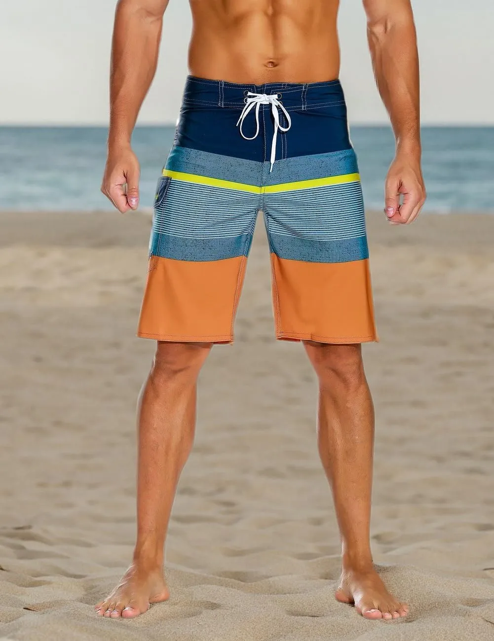 Nonwe Men's Sportwear Quick Dry Board Shorts with Lining