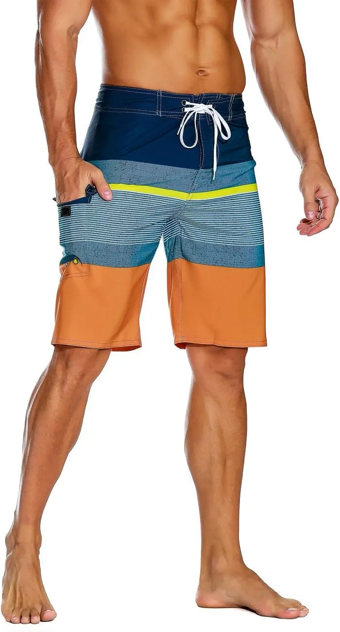 Nonwe Men's Sportwear Quick Dry Board Shorts with Lining