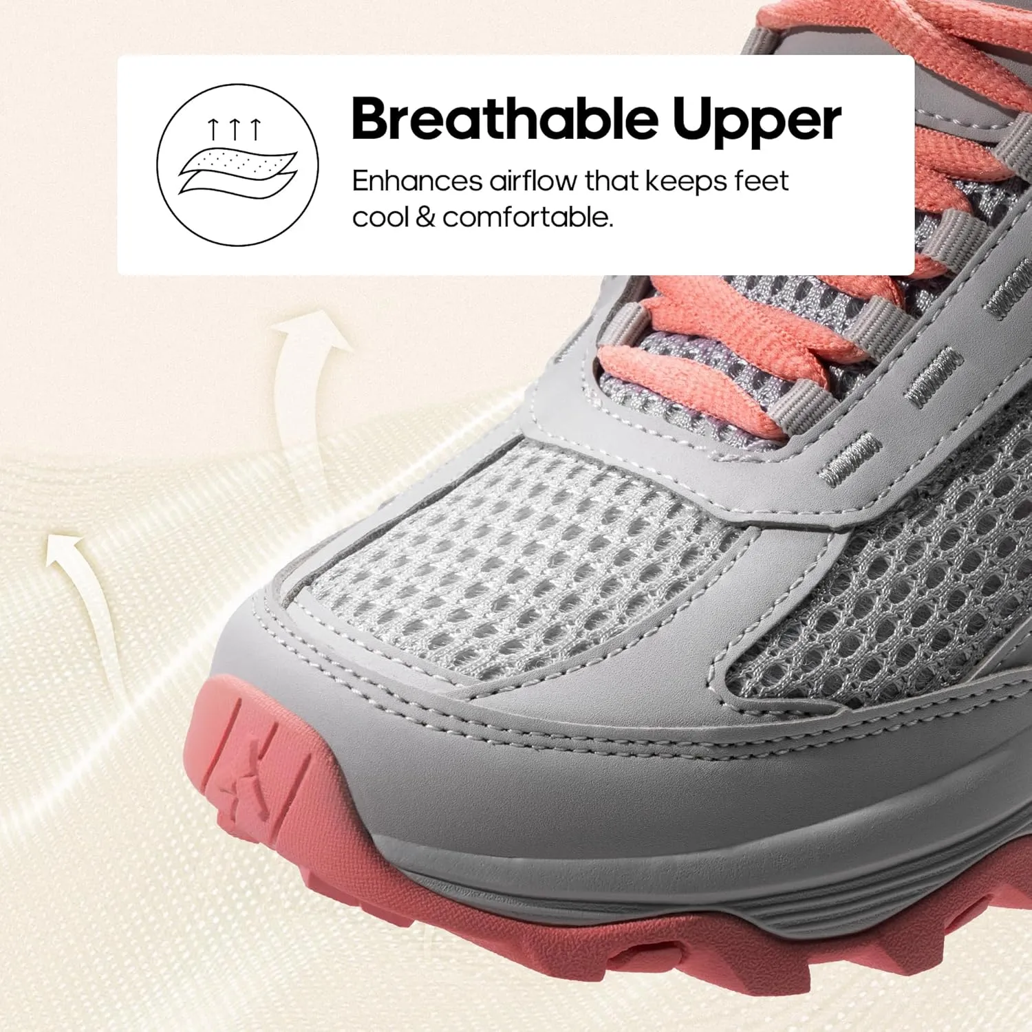 NORTIV 8 Women's Hiking Shoes Lightweight Breathable Mesh Walking Sneakers Outdoor Work Shoes
