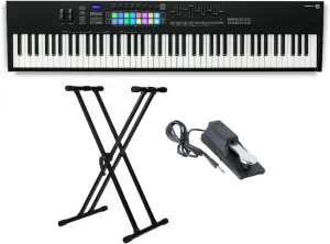Novation Launchkey MK3 88-Key USB MIDI Ableton Keyboard Controller Bundle with Keyboard Stand and Sustain Pedal (3 Items)