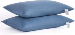 NTBAY Down Alternative Bed Pillows, Pillows Queen Size Set of 2, Machine Washable Pillows for Back, Stomach or Side Sleepers, Soft Hotel Collection Pillows for Sleeping, Denim Blue