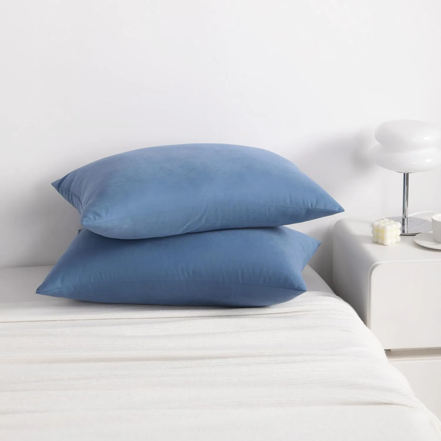 NTBAY Down Alternative Bed Pillows, Pillows Queen Size Set of 2, Machine Washable Pillows for Back, Stomach or Side Sleepers, Soft Hotel Collection Pillows for Sleeping, Denim Blue