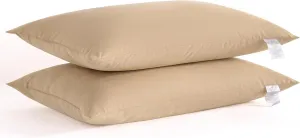NTBAY Down Alternative Bed Pillows, Pillows Queen Size Set of 2, Machine Washable Pillows for Back, Stomach or Side Sleepers, Soft Hotel Collection Pillows for Sleeping, Light Taupe