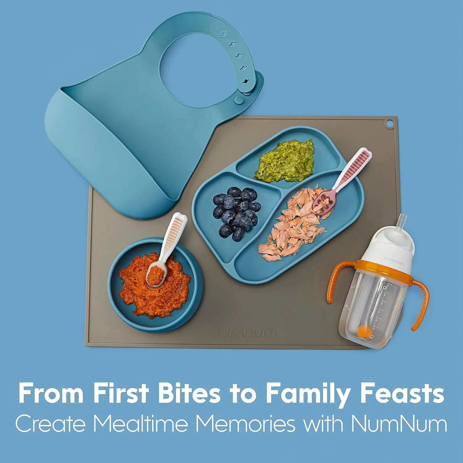 NumNum Baby Spoons Set, Baby Essentials Pre-Spoon GOOtensils for 6  Months, First Stage Self-Feeding Spoons for Baby Led Weaning (BLW), Silicone Toddler Utensils, BPA-Free, 4 Pack Beach Picnic