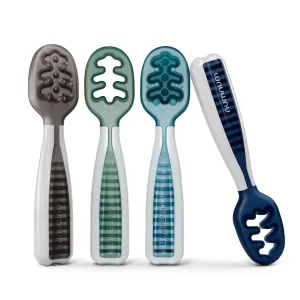 NumNum Baby Spoons Set, Baby Essentials Pre-Spoon GOOtensils for 6  Months, First Stage Self-Feeding Spoons for Baby Led Weaning (BLW), Silicone Toddler Utensils, BPA-Free, 4 Pack Beach Picnic