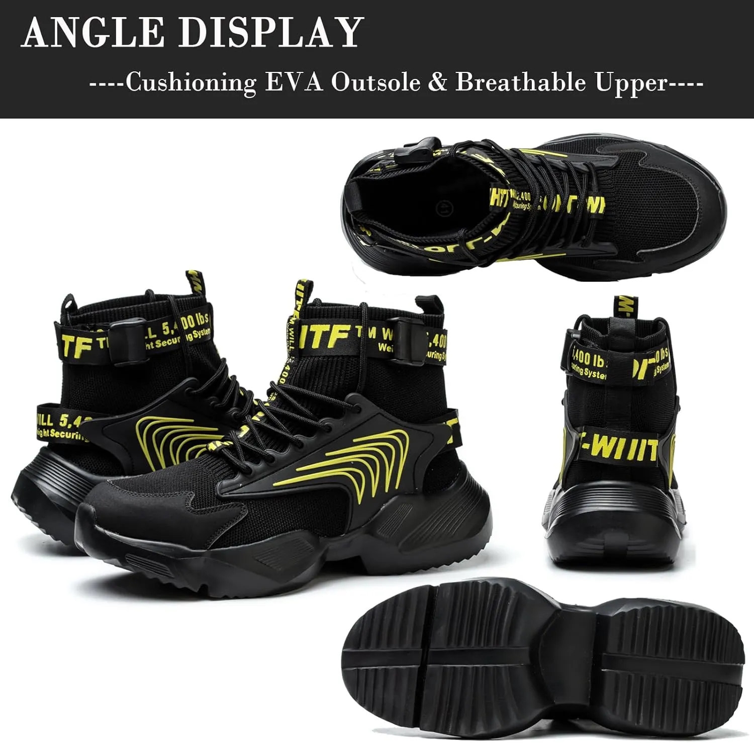 Nutropa Steel Toe Shoes for Men Women Work Safety Footwear Lightweight Breathable Comfortable Industrial Construction Sneakers