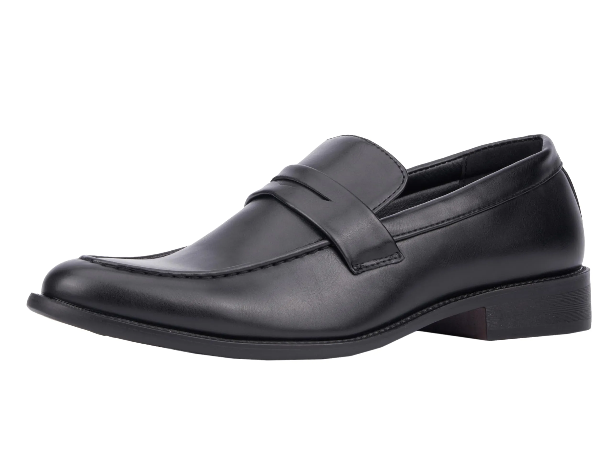 NY & C New York & Company Mens Andy Loafer, Round Dress Shoe, Black, PVC Outsole; Size 10