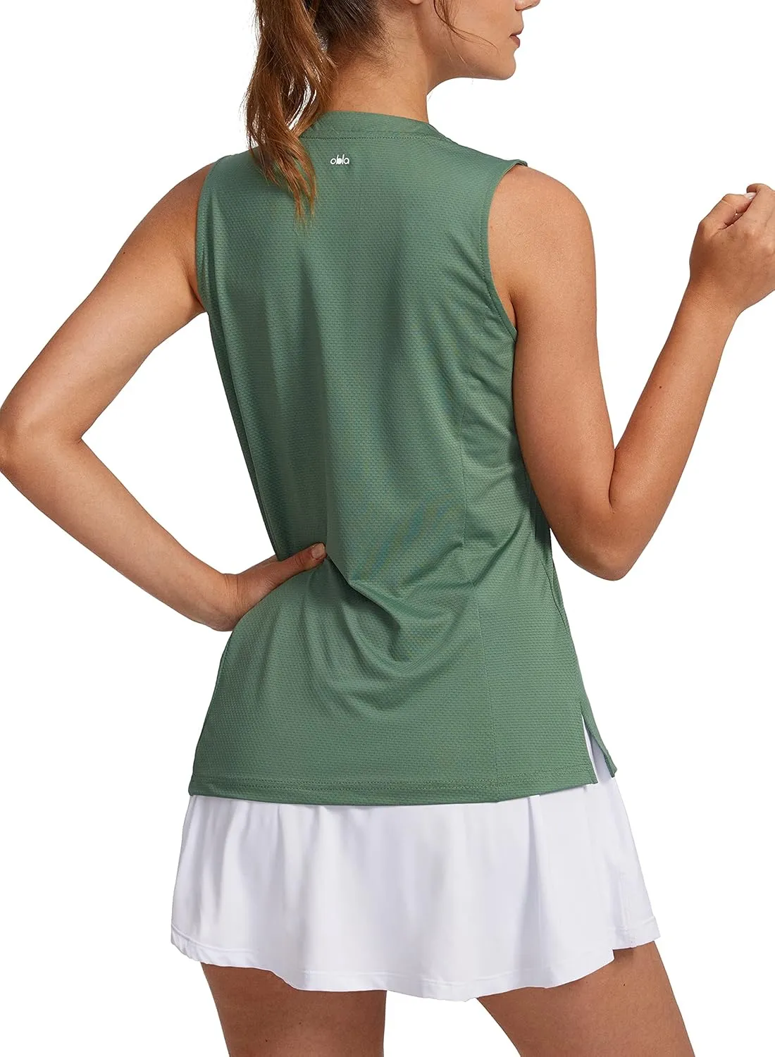 Obla Women's Sleeveless Golf Shirt V-Neck Lightweight Quick Dry Tennis Tank Tops Polo Shirts for Women