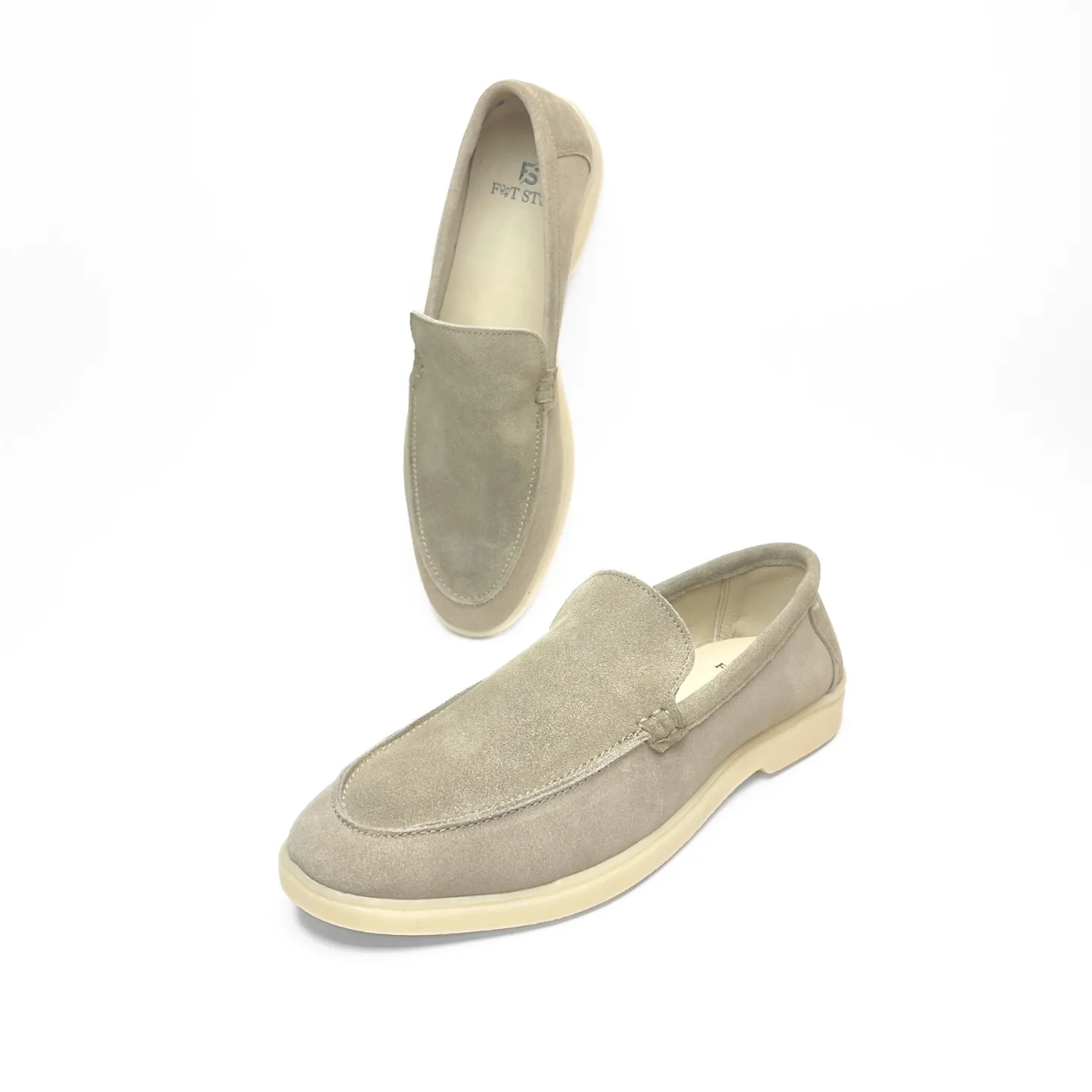 Old Money Suede Leather Loafers (Grey)
