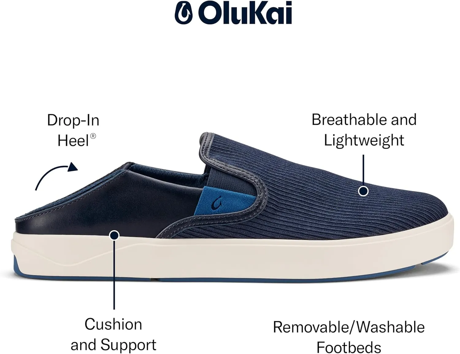 OLUKAI Lae'ahi Kapa Men's Slip On Sneakers, Lightweight & Breathable All-Weather Shoes, Drop-in Heel & Comfort Fit