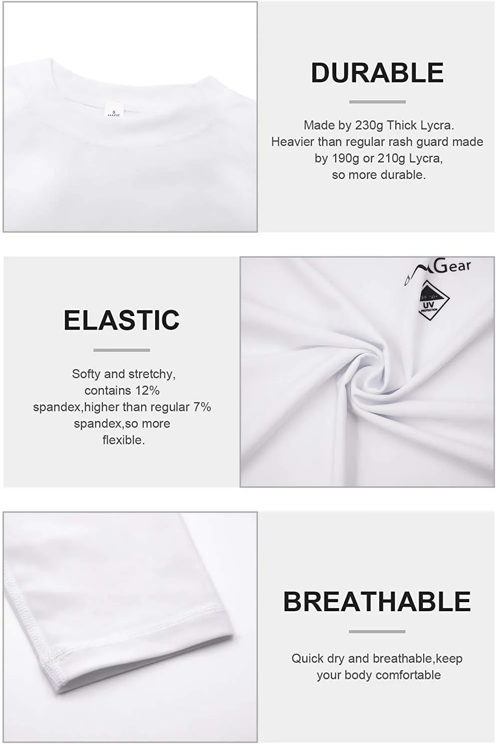 OMGear Rash Guard for Men Women Spandex Multi-Colors Long/Short Sleeve Swimsuit UPF 50  BJJ MMA Compression Shirt Surf Suit