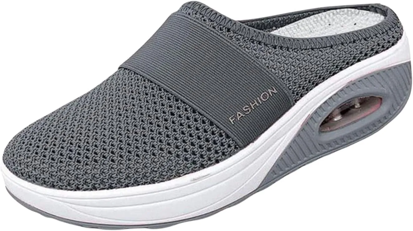 Orthopedic Mesh Slip-On Walking Slippers, Air Cushioned Comfort Sandals with Arch Support