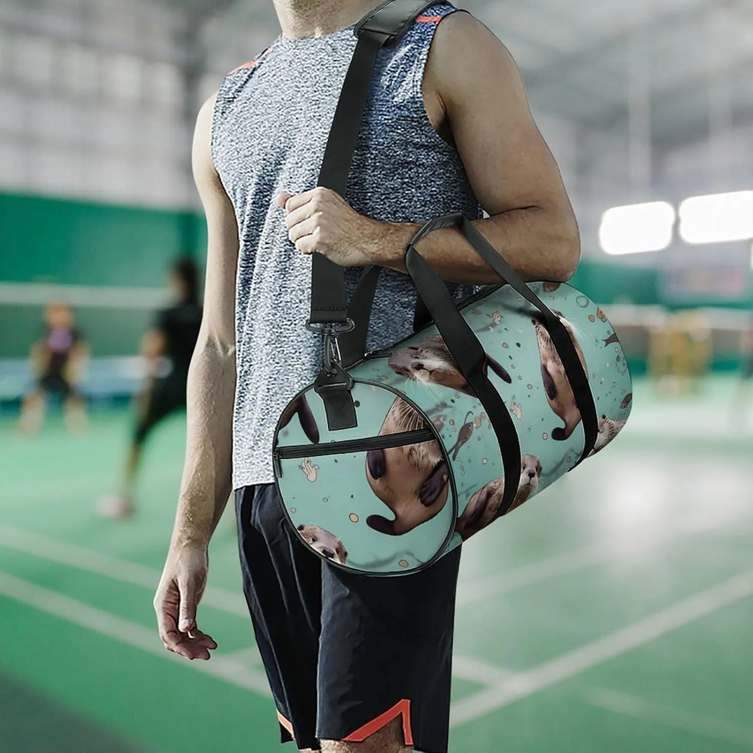 Otters Duffel Bag for Men Women Gym Bag Sports Small Overnight Bag for Travel Weekender, 17.7in/9in/9in, XB0606009