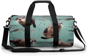 Otters Duffel Bag for Men Women Gym Bag Sports Small Overnight Bag for Travel Weekender, 17.7in/9in/9in, XB0606009