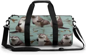 Otters Duffel Bag for Men Women Gym Bag Sports Small Overnight Bag for Travel Weekender