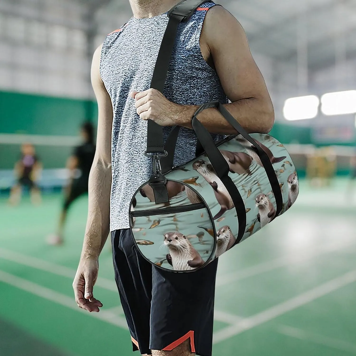 Otters Duffel Bag for Men Women Gym Bag Sports Small Overnight Bag for Travel Weekender