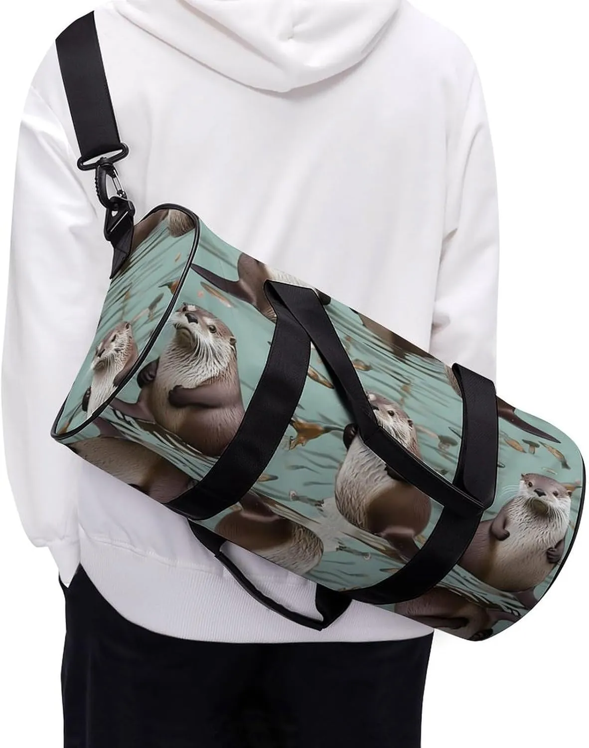 Otters Duffel Bag for Men Women Gym Bag Sports Small Overnight Bag for Travel Weekender