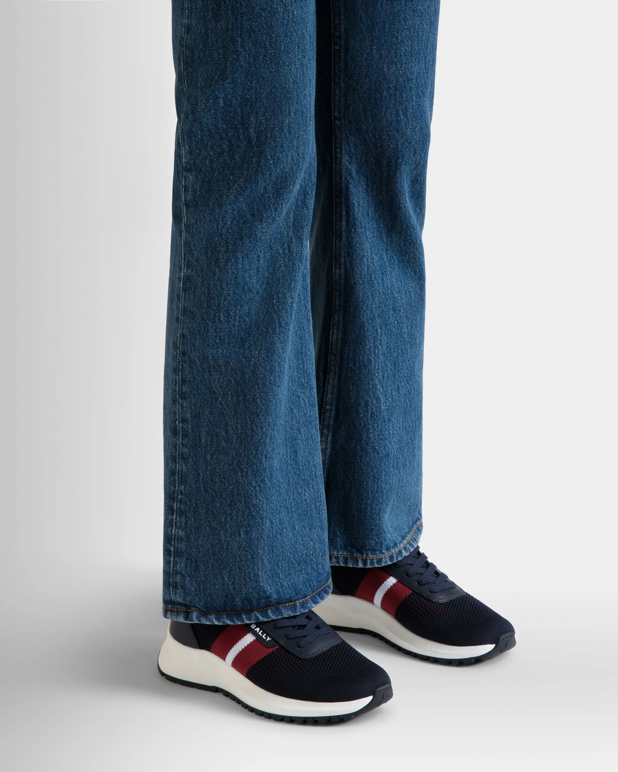 Outline Sneaker in Navy Blue Knit