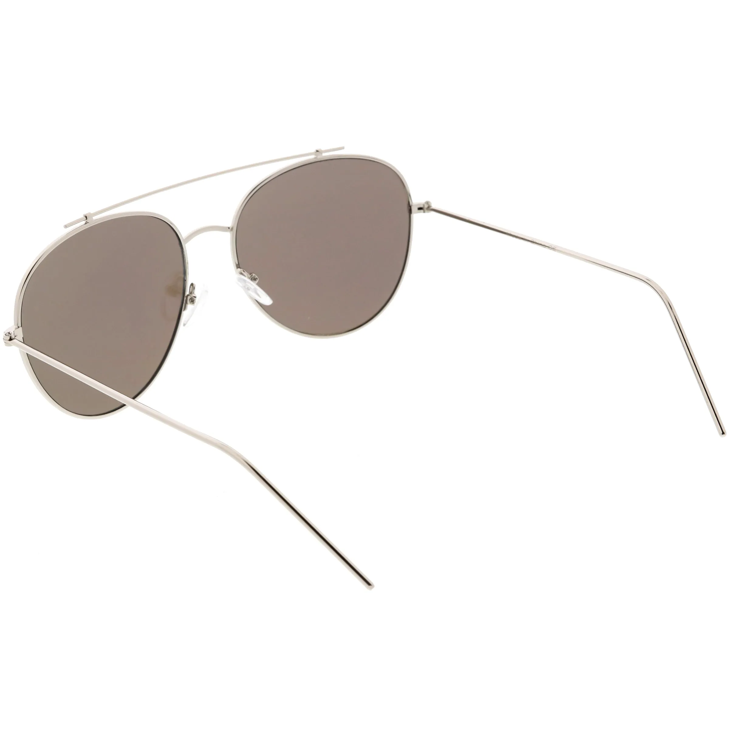 Oversize Retro Modern Mirrored Flat Lens Aviator Sunglasses C856