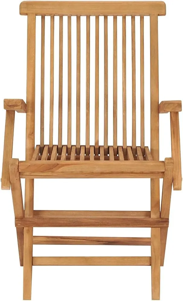 Patio Chairs 2 Pcs Solid Teak Wood with Anthracite Cushions, Foldable Outdoor Furniture for Garden, Poolside, Deck, Backyard