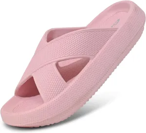 Pillow Slippers for Women and Men - Anti-Slip, Breathable House Shoes with Cross Strap Design, Cushioned Thick Sole for Ultimate Comfort and Versatility
