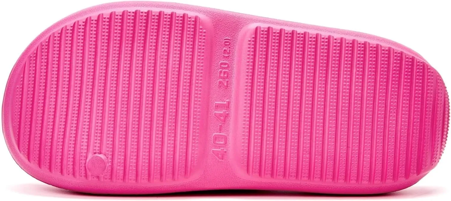 Pillow Slippers for Women and Men, Cloud Slides Shower Sandals House Shoes, Comfy and Cushioned Thick Sole