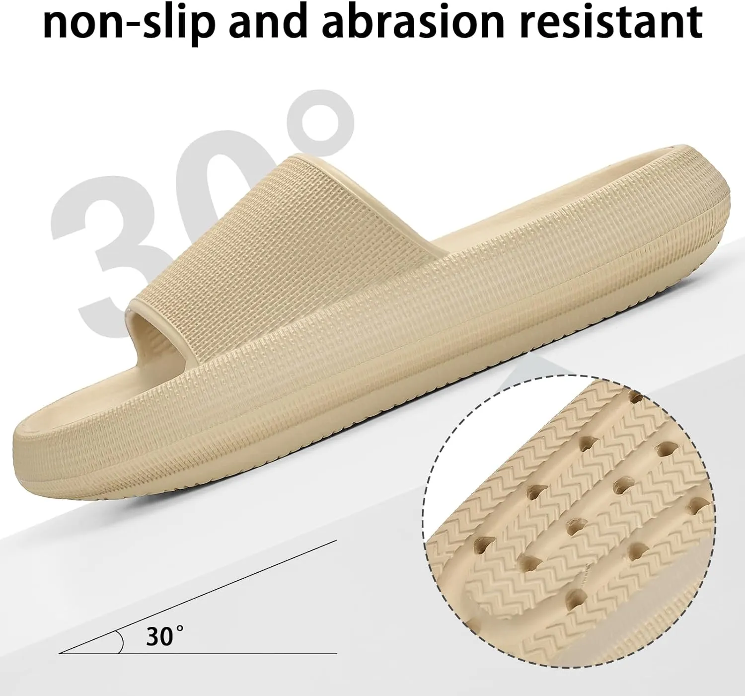 Pillow Slippers for Womens House Slides Sandals Cushioned Thick Sole Cloud Slippers Easy to Clean Quick Dry Shower Shoes